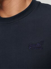 Superdry Navy Vintage Logo Embroidered Long Sleeve Top - Image 4 of 7