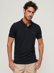 Superdry Navy 100% Cotton Classic Pique Polo Shirt - Image 1 of 8
