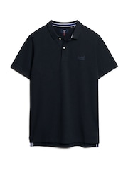 Superdry Navy 100% Cotton Classic Pique Polo Shirt - Image 6 of 8