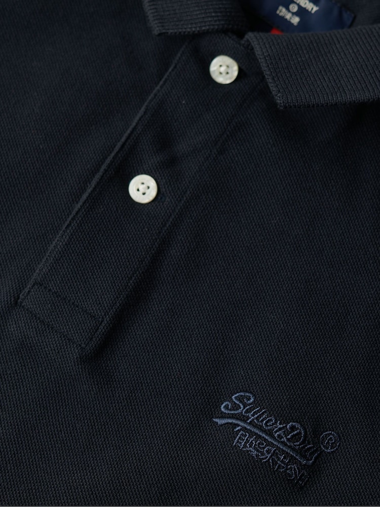 Superdry Navy 100% Cotton Classic Pique Polo Shirt - Image 8 of 8