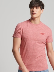 Superdry Mid Red Marl Cotton Vintage Embroidered T-Shirt - Image 1 of 4