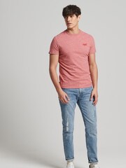 Superdry Mid Red Marl Cotton Vintage Embroidered T-Shirt - Image 2 of 4