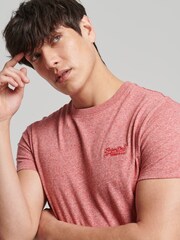 Superdry Mid Red Marl Cotton Vintage Embroidered T-Shirt - Image 3 of 4
