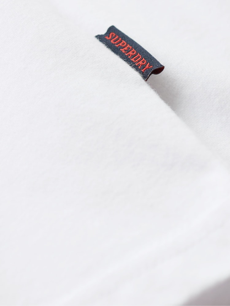 Optic White - Superdry Vintage Embroidered 100% Cotton T-Shirt - Изображение 6 из 6 Optic White - Superdry Vintage Embroidered 100% Cotton T-Shirt - Изображение 6 из 6