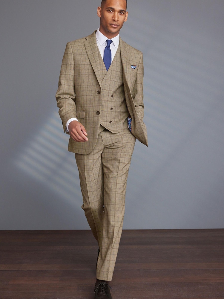 Taupe/Braun - Signature Angelico Karierter Anzug aus 100 % Wolle in Tailored Fit: Jacke - Bild 2 von 12 Taupe/Braun - Signature Angelico Karierter Anzug aus 100 % Wolle in Tailored Fit: Jacke - Bild 2 von 12