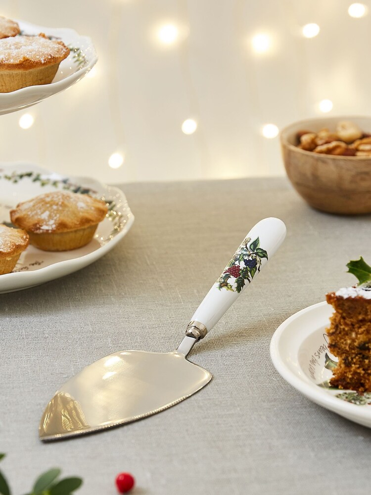 Portmeirion White Holly & Ivy Cake Slice - Image 1 of 3 Portmeirion White Holly & Ivy Cake Slice - Image 1 of 3