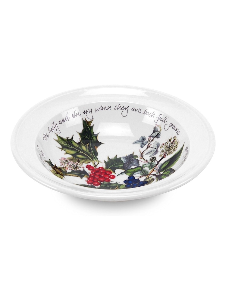 Portmeirion Set of 6 White Holly & Ivy Oatmeal 6 Inch Bowls - Image 3 of 3 Portmeirion Set of 6 White Holly & Ivy Oatmeal 6 Inch Bowls - Image 3 of 3