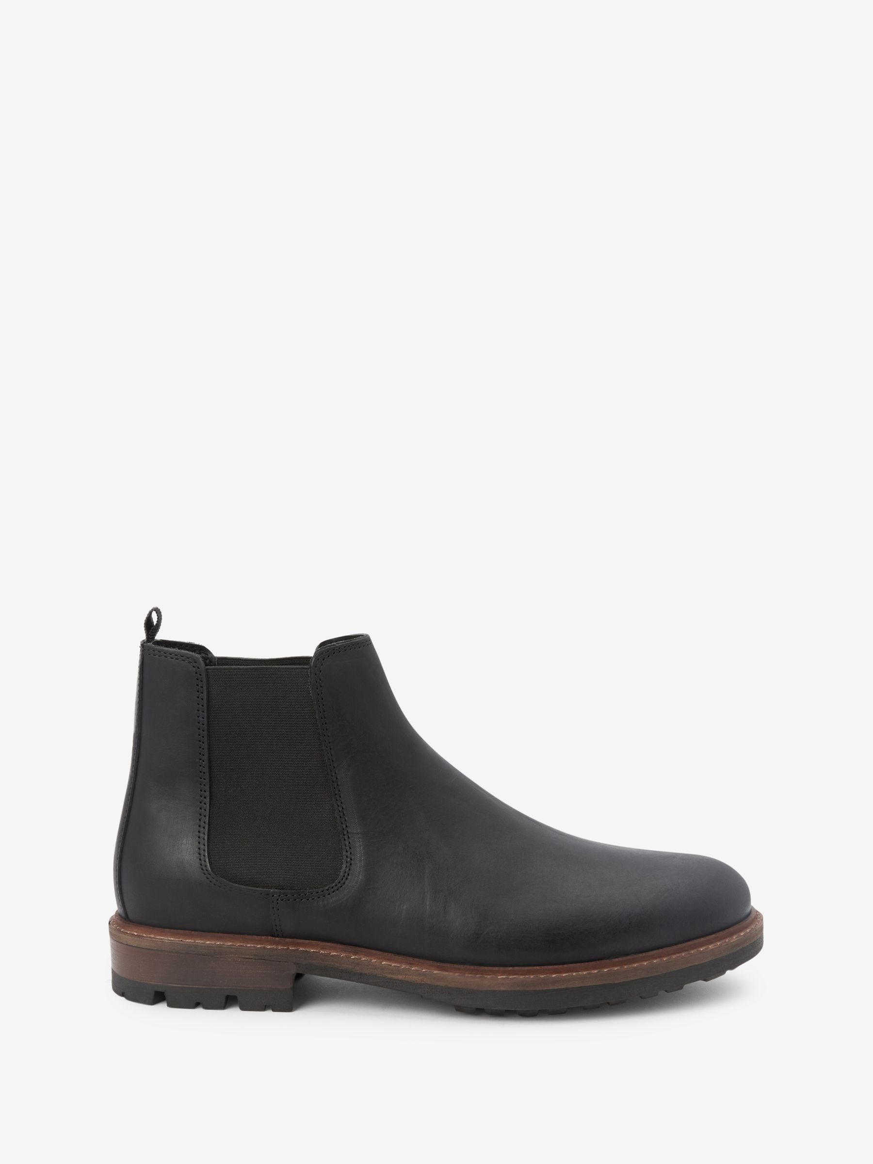 Black Leather Chelsea Boots