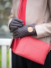 Lakeland Leather Purple Tarn Leather Quilted Winter Gloves - Image 1 of 5