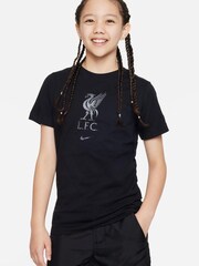Nike Black Liverpool FC Crest T-Shirt - Image 1 of 5