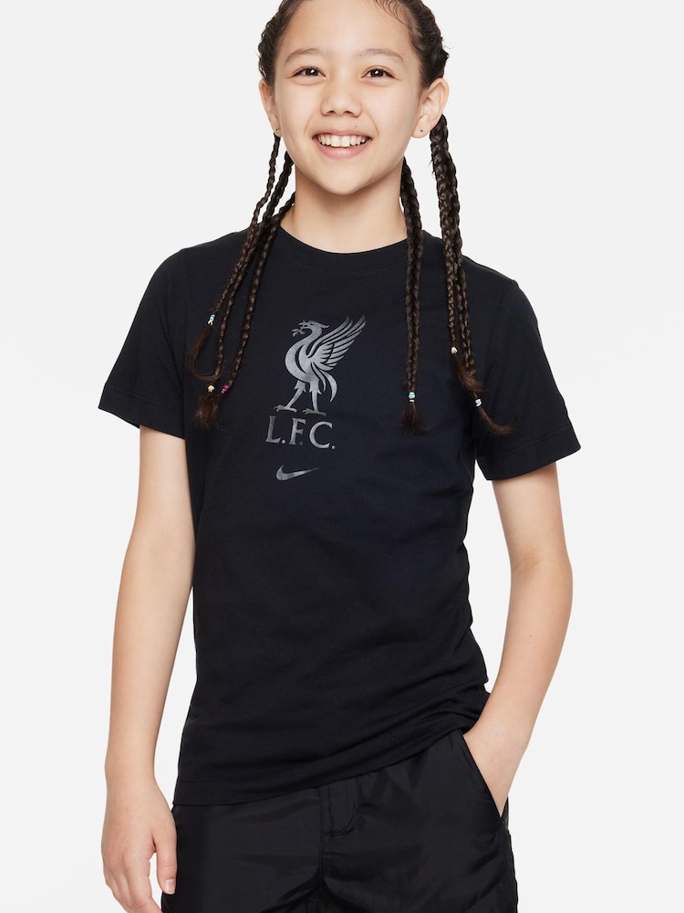 Nike Black Liverpool FC Crest T-Shirt - Image 1 of 5