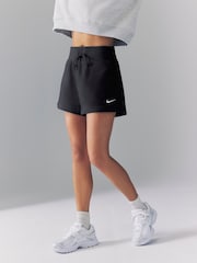 Negro - Nike Sportswear Phoenix Fleece Alto-Waisted Loose Shorts - Imagen 1 de 6