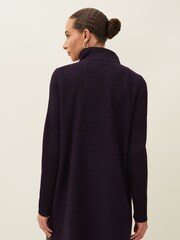 Phase Eight Purple Byanca Zip Knit Coat - Image 2 of 7