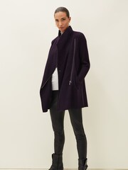 Phase Eight Purple Byanca Zip Knit Coat - Image 3 of 7