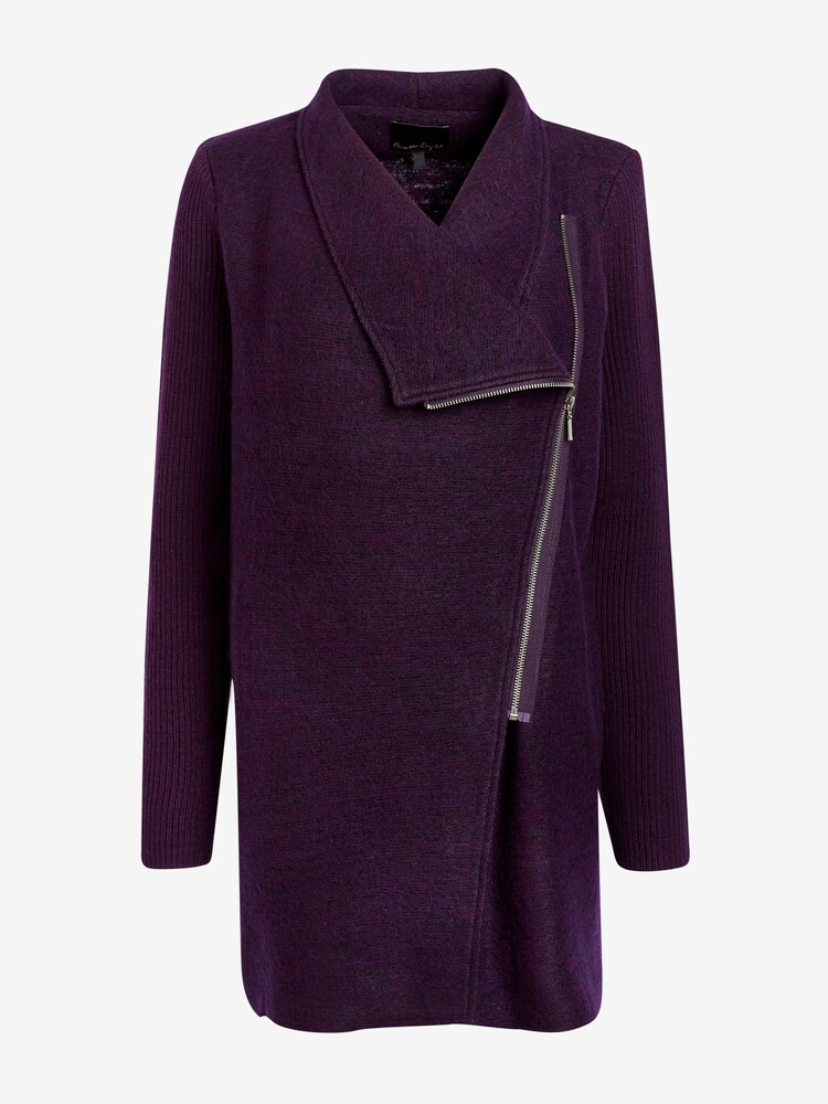 Phase Eight Purple Byanca Zip Knit Coat - Image 7 of 7