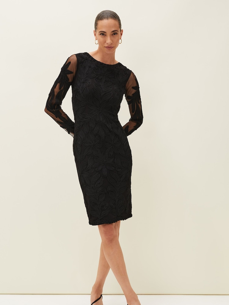 Phase Eight Black Tapework Isobel Lace Dress - Image 2 of 6