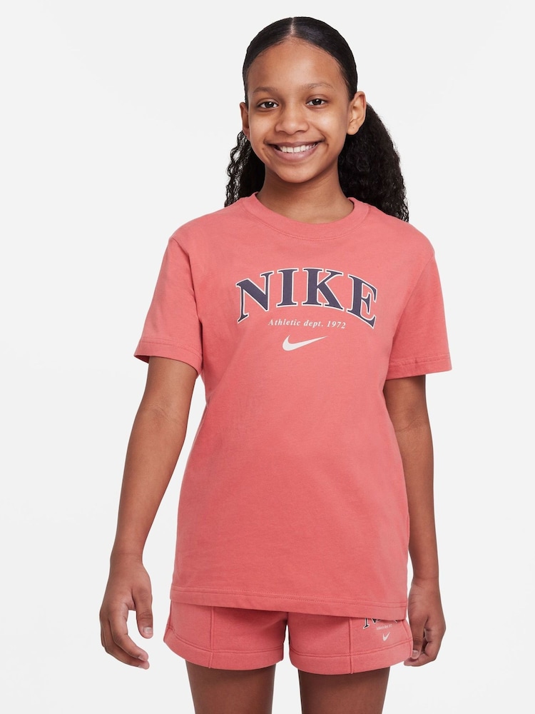 Nike Dark Pink Oversized Trend T-Shirt - Image 1 of 4