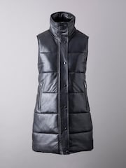 Lakeland Clothing Leather Lowood Long Black Gilet - Image 2 of 6