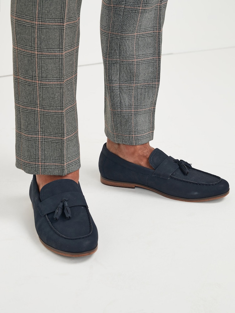 Navy Blue Tassel Loafers - Image 1 of 6