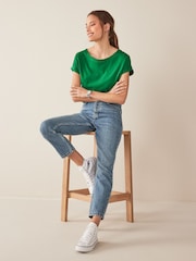 Green Bright Cap Sleeve T-Shirt Top - Image 3 of 5