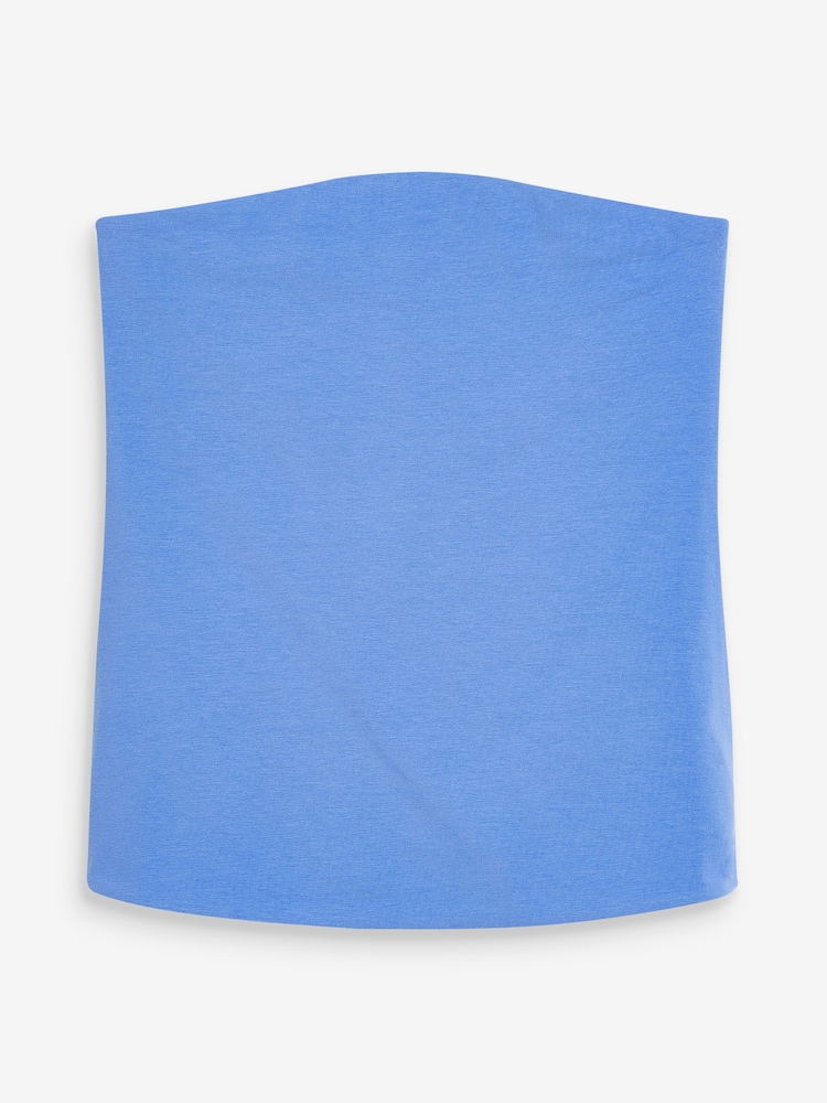 Blue Cotton Rich Bandeau Boobtube Top - Image 1 of 1