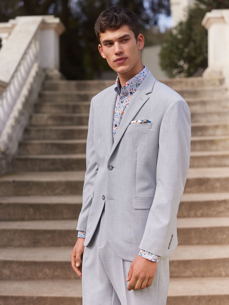 Light Grey Oversized Motionflex Stretch Suit Jacket - Image 1 of 6