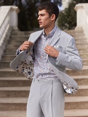 Light Grey Oversized Motionflex Stretch Suit Jacket - Image 4 of 6