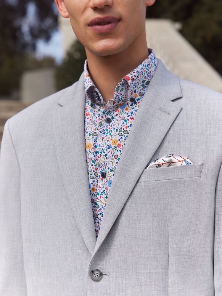 Light Grey Oversized Motionflex Stretch Suit Jacket - Image 6 of 6