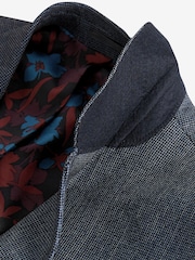 Blue Slim Fit Motion Flex Textured Suit: Jacket - Image 11 of 12