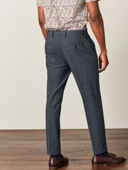 Mid Blue Slim Fit Motion Flex Textured Suit: Trousers - Image 2 of 9