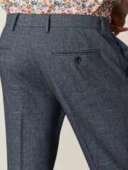 Mid Blue Slim Fit Motion Flex Textured Suit: Trousers - Image 4 of 9