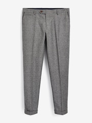 Grey Slim Fit Trimmed Donegal Suit: Trousers - Image 5 of 7
