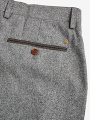 Grey Slim Fit Trimmed Donegal Suit: Trousers - Image 6 of 7