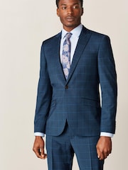 Bright Blue Windowpane Check Suit: Jacket - Image 1 of 11