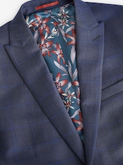 Bright Blue Windowpane Check Suit: Jacket - Image 10 of 11