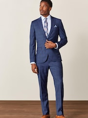 Bright Blue Windowpane Check Suit: Jacket - Image 3 of 11