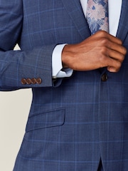 Bright Blue Windowpane Check Suit: Jacket - Image 5 of 11