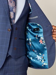 Bright Blue Windowpane Check Suit: Jacket - Image 6 of 11