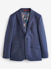 Bright Blue Windowpane Check Suit: Jacket - Image 8 of 11