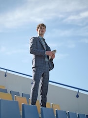 Mid Blue Check Suit: Jacket - Image 3 of 11