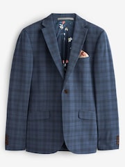 Mid Blue Check Suit: Jacket - Image 7 of 11