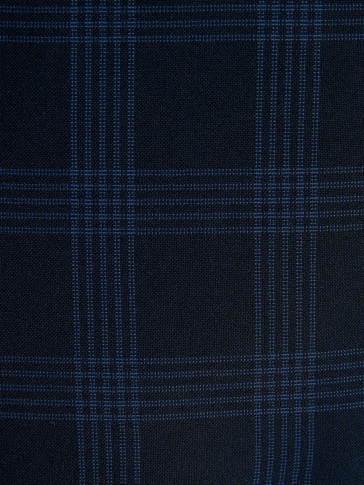 Navy Blue Skinny Fit Motion Flex Check Suit: Jacket - Image 3 of 3