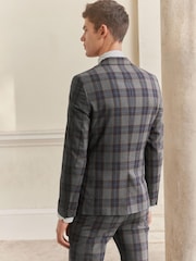 Grey/Red Super Skinny Fit Check Suit: Jacket - Image 3 of 10