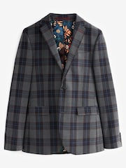 Grey/Red Super Skinny Fit Check Suit: Jacket - Image 6 of 10