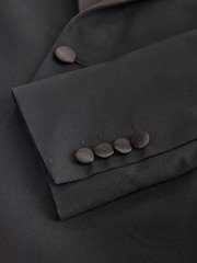 Black Shawl Slim Fit Tuxedo Suit Jacket - Image 12 of 13