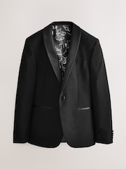 Black Shawl Slim Fit Tuxedo Suit Jacket - Image 8 of 11