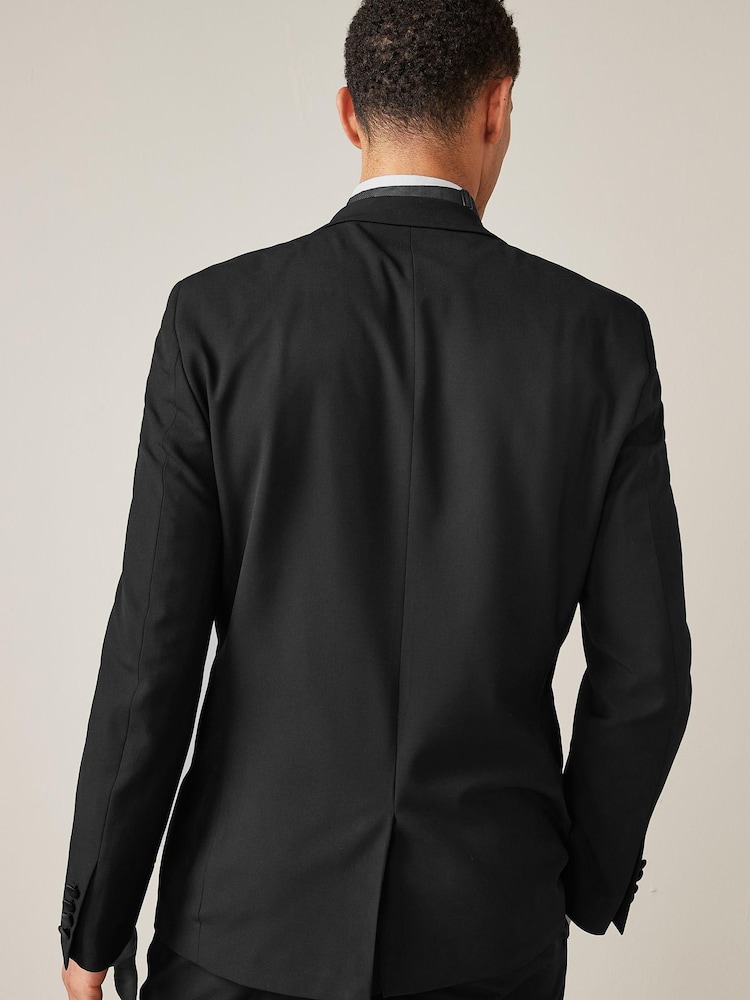 Black Slim Fit Motion Flex Stretch Suit: Jacket - Image 2 of 8