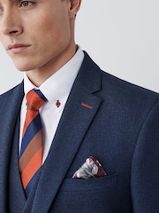 Navy Blue Slim Fit Puppytooth Design Suit Jacket - Image 1 of 11