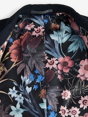 Navy Blue Slim Fit Puppytooth Design Suit Jacket - Image 10 of 11