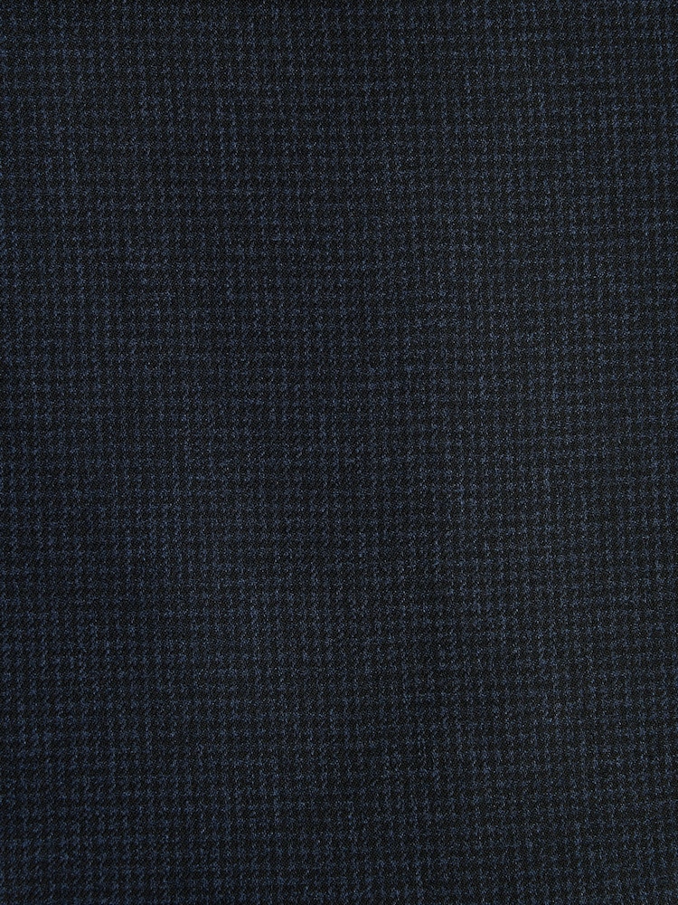 Navy Blue Slim Fit Puppytooth Design Suit Jacket - Image 11 of 11